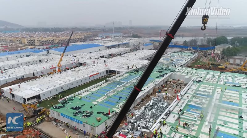 Finalizare lucrări spital modular Huoshenshan Wuhan China 2 februarie 2020