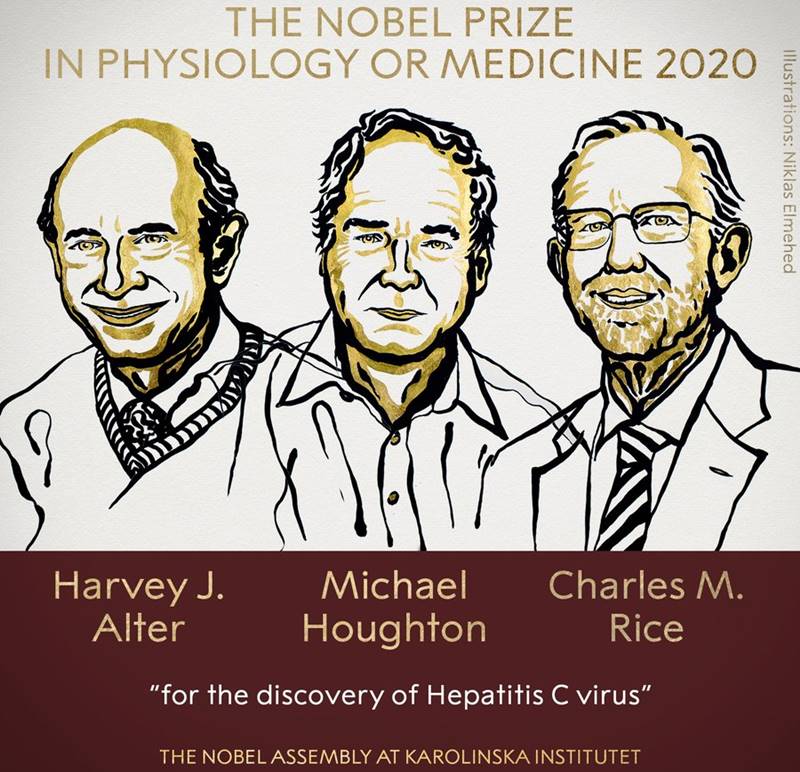 Cei trei laureați ai Premiului Novel pentru Medicină sau Fiziologie 2020: Descoperirea virusului hepatitic C