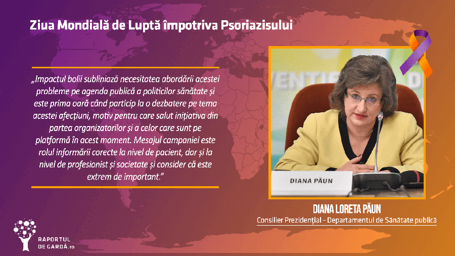 Dr. Diana Păun la evenimentul dedicat Zilei Mondiale a Psoriazisului